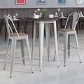 Flash Furniture Round Silver Metal Bar Table Set with Wo CH-WD-TBCH-8-GG
